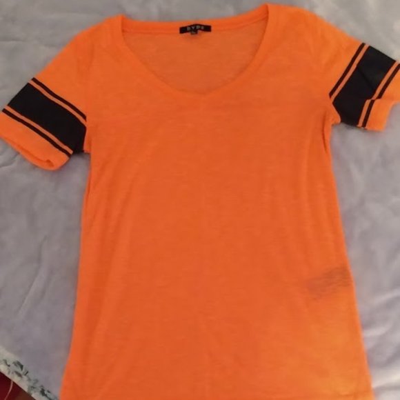 NEON RED V-neck T-Shirt - Picture 1 of 5